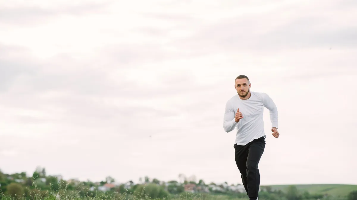 A person exercising outdoors, representing a healthy lifestyle